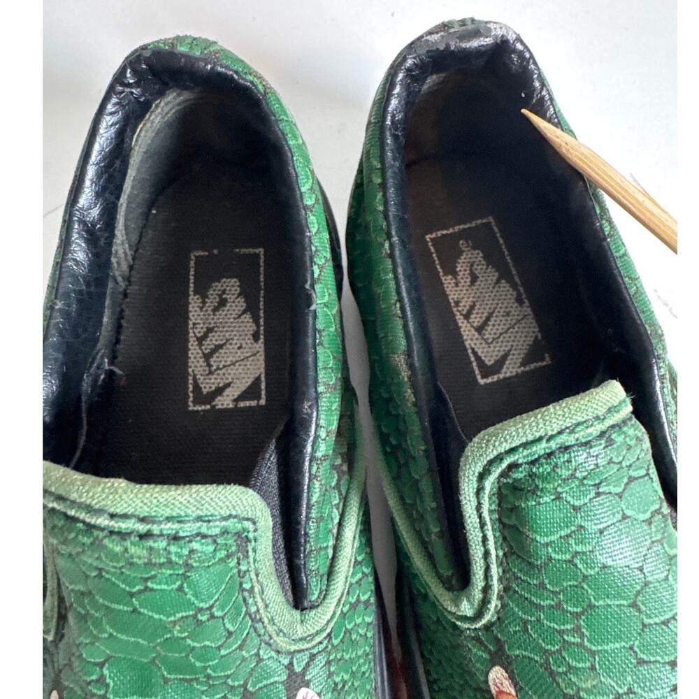 Vans Kids Classic Slip On Poison Reptile Snake Green Shoe Toddler 9 Scales Boys - Picture 5 of 7